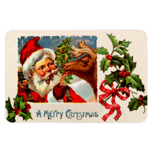 Kerstman met rendier magneet