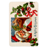 Kerstman met rendier magneet (Verticaal)