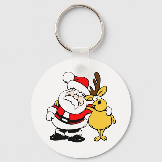 Kerstman met rendier sleutelhanger (Voorkant)