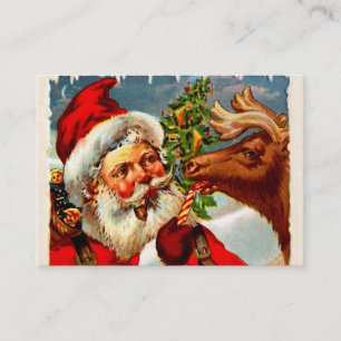Kerstman met Rendier Visitekaartje