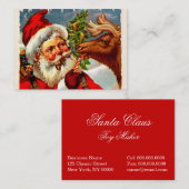 Kerstman met Rendier Visitekaartje (Voorkant / Achterkant)