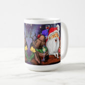 Kerstman met rendieren Grappige kerstkoffie Mok (Voorkant rechts)