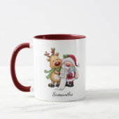 Kerstman met rendieren kerst mok (Links)