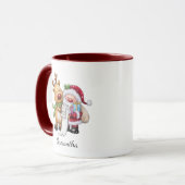 Kerstman met rendieren kerst mok (Voorkant links)