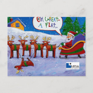 Kerstman met rendieren kerstkaart feestdagenkaart