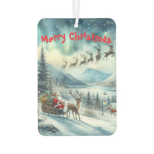 Kerstman met rendieren luchtverfrisser (Achterkant)