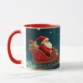 Kerstman met rendieren mok (Links)