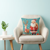 Kerstman met rendieren viert Kerstmis Kussen (Stoel)