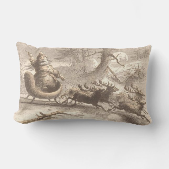  kerstman met rendierensyndel kussen (Voorkant)