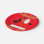 Kerstman met rendierkerstFeestdagen Papieren Bordje (Gekanteld)