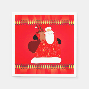 Kerstman met rendierkerstFeestdagen Servet