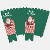 Kerstman met rendierspeeltje bedankdoosjes (Ongevouwen)