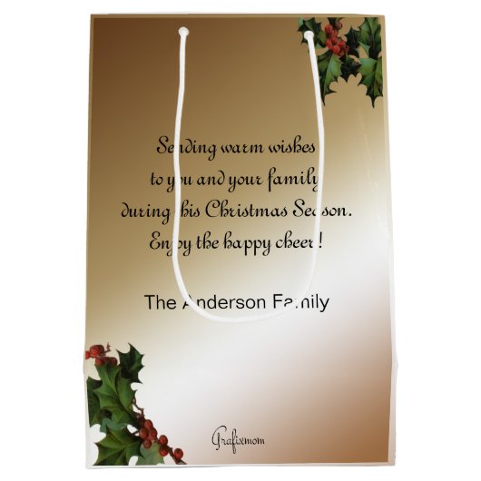  kerstman met rendierster medium cadeauzakje (Achterkant)