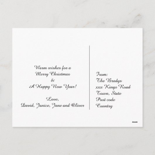 kerstman met Retro Feestdagenkaart (Achterkant)