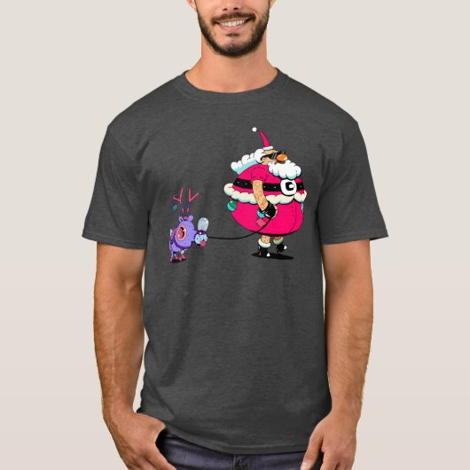 kerstman met retro t-shirt (Voorkant)