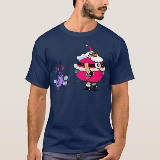 kerstman met retro t-shirt (Voorkant)