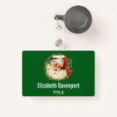  kerstman met ringzegen badge (Voorkant met intrekbare)