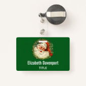  kerstman met ringzegen badge (Achterkant met intrekbare)