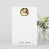 kerstman met ringzegen briefpapier (Staand voorkant)