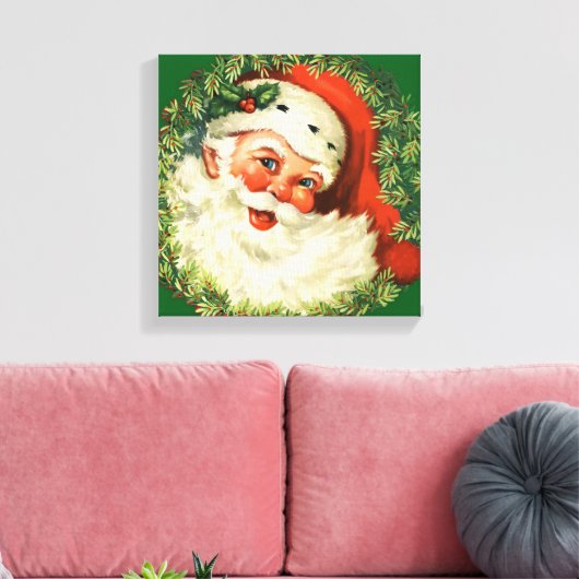 kerstman met ringzegen canvas afdruk (Insitu (Woonkamer))