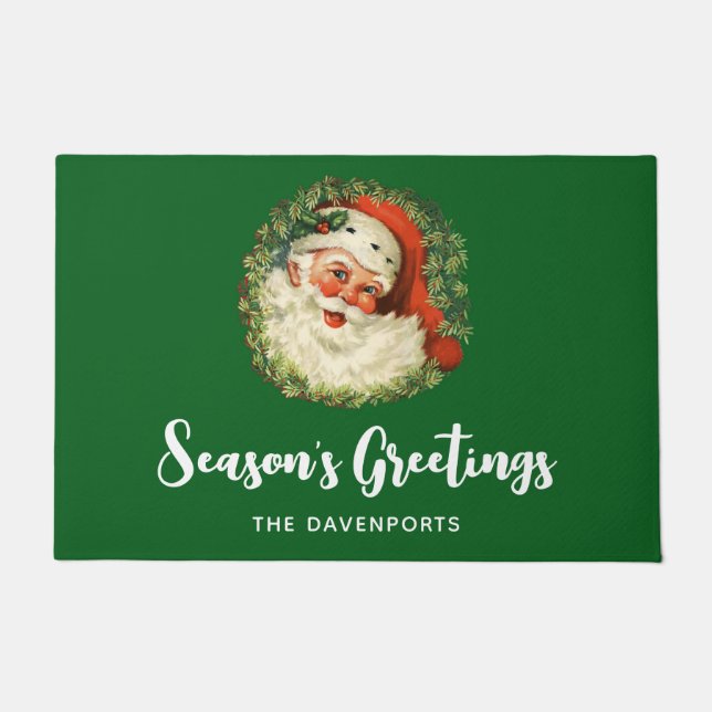  kerstman met ringzegen deurmat (Voorkant)