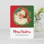  kerstman met ringzegen feestdagenkaart (Staand voorkant)