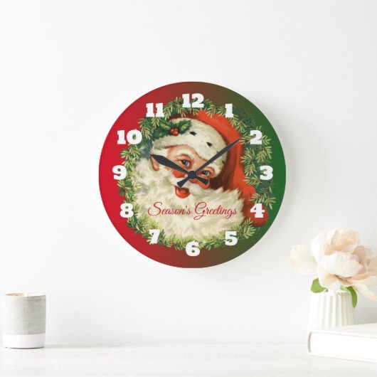  kerstman met ringzegen grote klok (Huis)