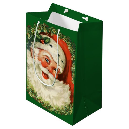  kerstman met ringzegen medium cadeauzakje (Voorkant Gekanteld)