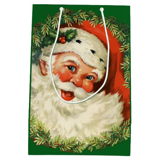  kerstman met ringzegen medium cadeauzakje (Achterkant)