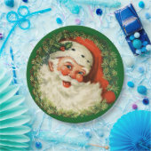  kerstman met ringzegen papieren bordje (Feest)