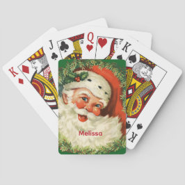 kerstman met ringzegen pokerkaarten