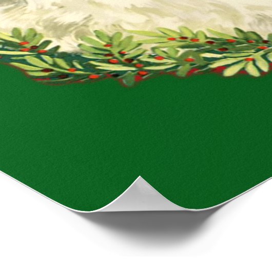  kerstman met ringzegen poster (Hoek)