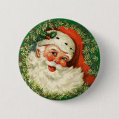 kerstman met ringzegen ronde button 5,7 cm (Voorkant)