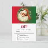  kerstman met ringzegen RSVP kaartje (Staand voorkant)