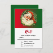  kerstman met ringzegen RSVP kaartje (Voorkant / Achterkant)
