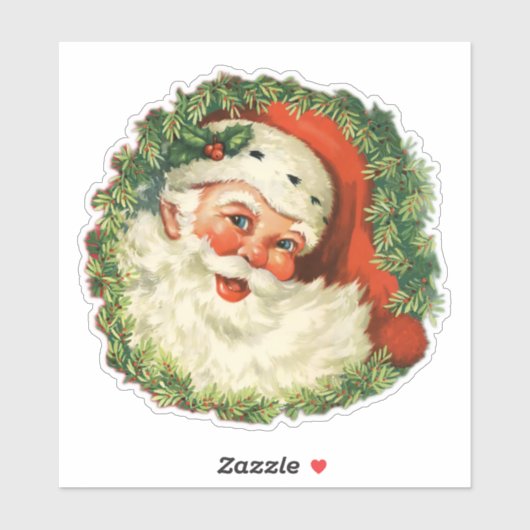  kerstman met ringzegen sticker (Vel)