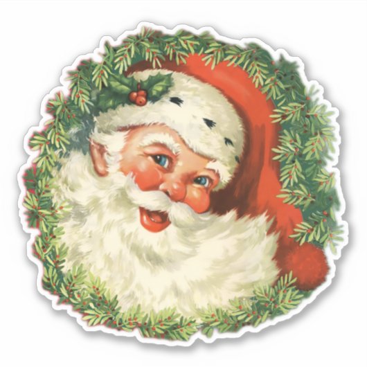  kerstman met ringzegen sticker (Voorkant)