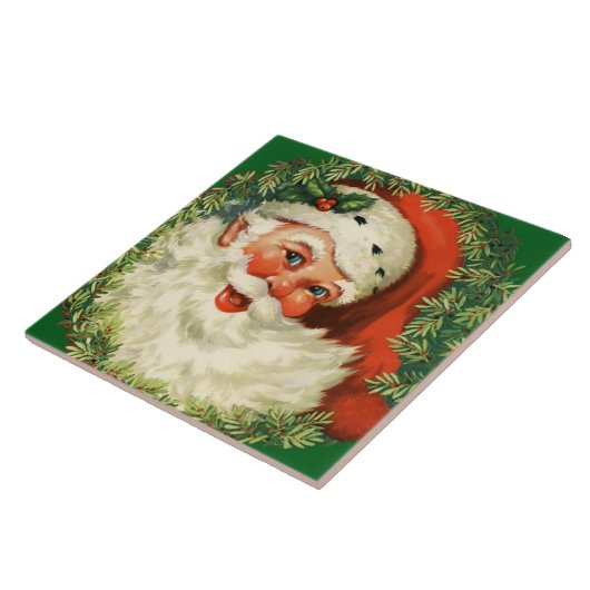  kerstman met ringzegen tegeltje (Zijkant)