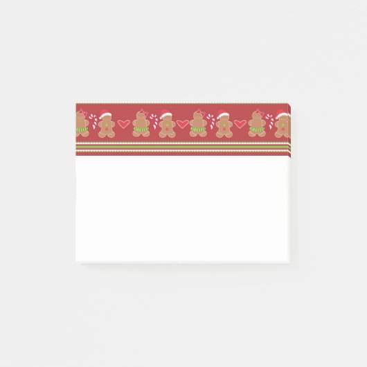 Kerstman met rode en groene horizontale strepen post-it® notes (Voorkant)