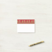 Kerstman met rode en groene horizontale strepen post-it® notes (Op bureau)