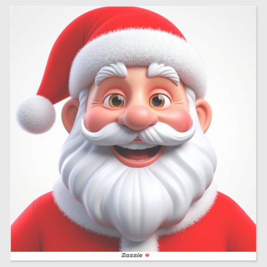 Kerstman met rode hoed die lacht sticker (Vel)