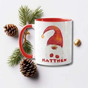Kerstman met rode hoed Gnome Persoonlijk Mok