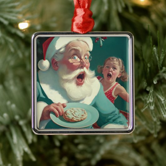 kerstman met rode kerst metalen ornament (Boom)