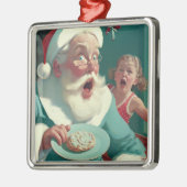 kerstman met rode kerst metalen ornament (Links)