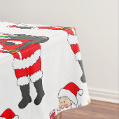 Kerstman met rode wijn glas & wijn zak kerst tafelkleed (Voorbeeld)