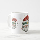 Kerstman met rood groen Pet Kerst Koffiemok (Voorkant links)