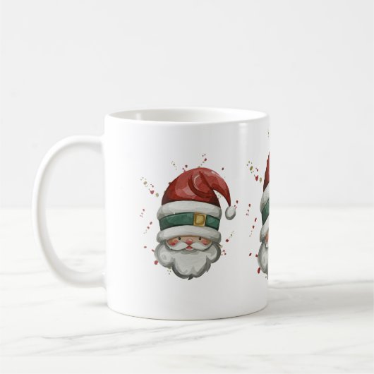 Kerstman met rood groen Pet Kerst Koffiemok (Links)