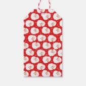 Kerstman met roze Pet met kerstmis Cadeaulabel (Achterkant)