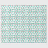 Kerstman met roze Pet met kerstmis Cadeaupapier (Vlak)