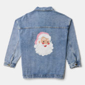 Kerstman met roze Pet met kerstmis Denim Jacket (Achterkant)